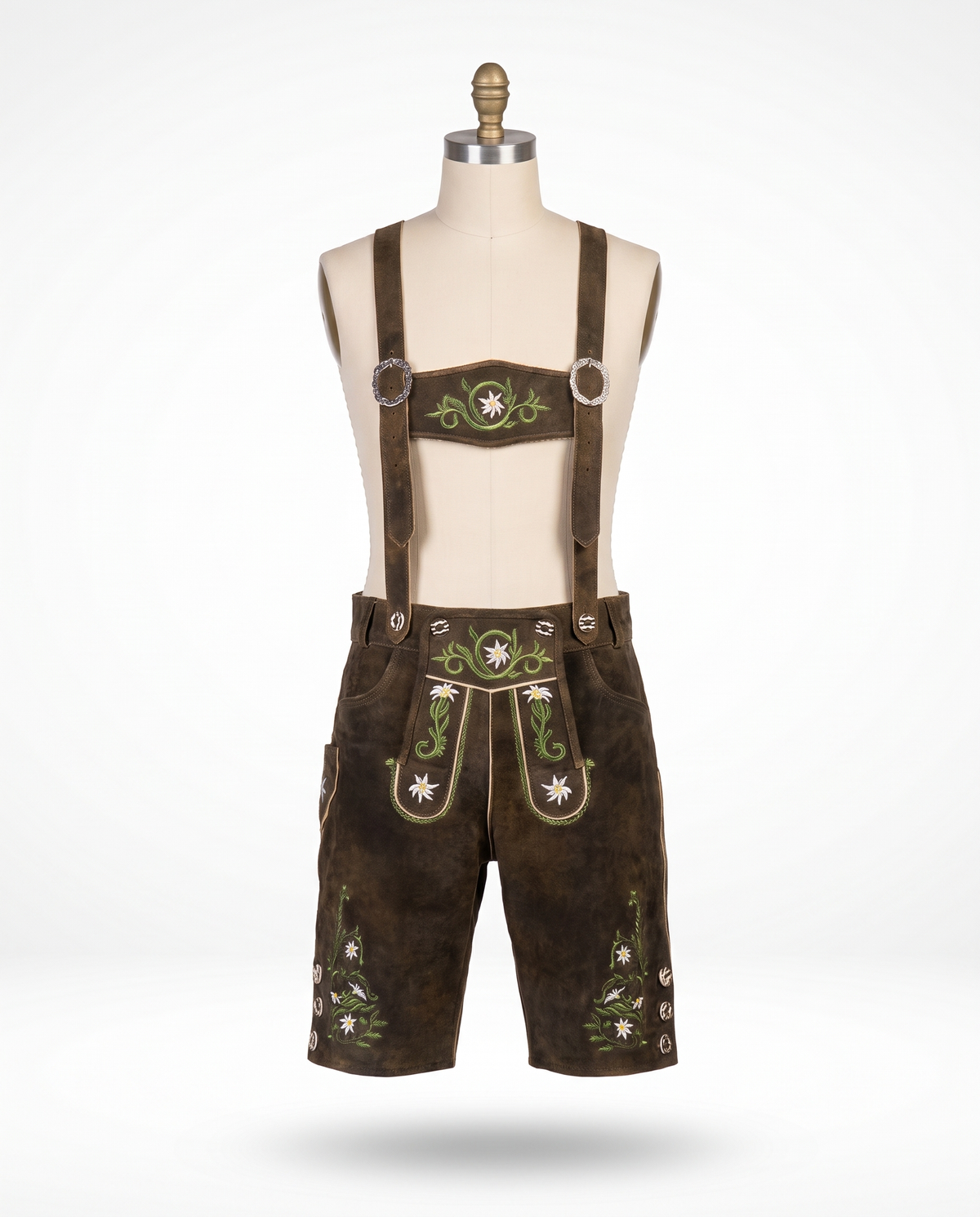 Fritz leather lederhosen on white background