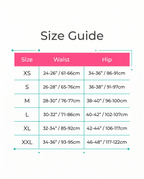 Size guide XS to XXL