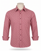 Red check Oktoberfest shirt on white background