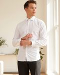Man wearing classic white dress shirt