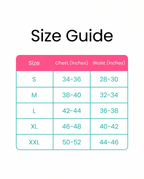 Size guide S to XXL