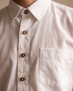 Detail of collar, buttons and chest pocket