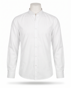 White Oktoberfest collared shirt on white background
