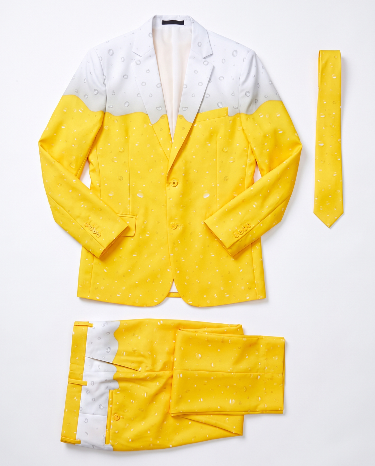 Jacket, pants and tie flat lay