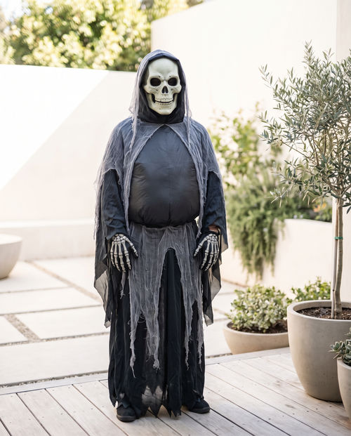 Person wearing towering terror reaper costume